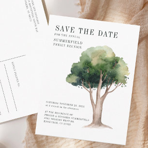 Family Reunion Genealogy Tree Save the Date Announcement Postcard