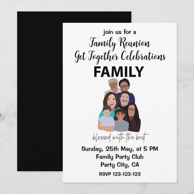 Family Reunion Get Together Party Family Reunion Invitation (Front/Back)