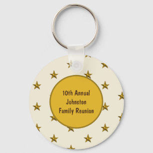 Family Reunion Gold Star Keepsake Annual Big Event Key Ring