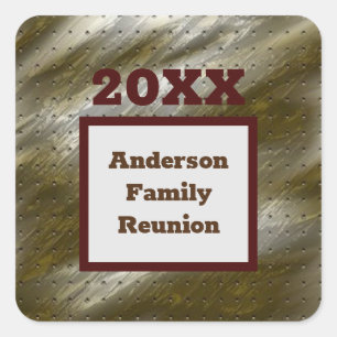 Family Reunion Gold Striped Abstract Envelope Seal