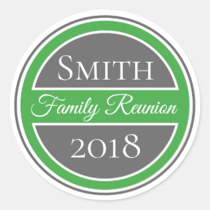 Family Reunion Green Badge Classic Round Sticker