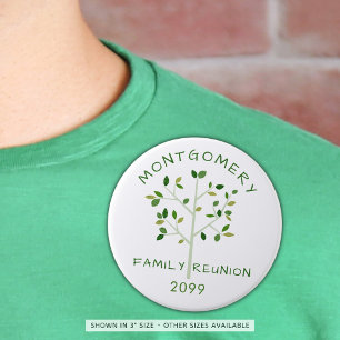 Family Reunion Green Family Tree Personalized 7.5 Cm Round Badge