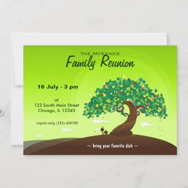 Family Reunion (Green) Invitation (Front)