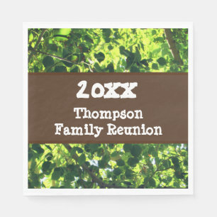Family Reunion Green Leaves Picnic Outdoor Event Napkin
