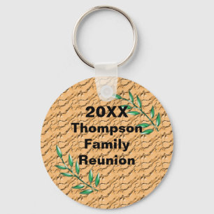 Family Reunion Green Tree Branches Keepsake Key Ring