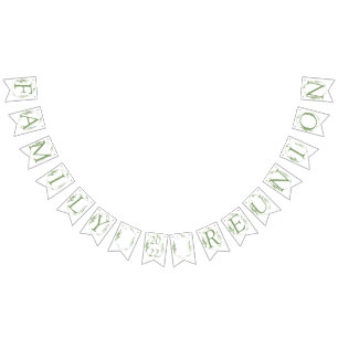 Family reunion greenery customisable bunting flags