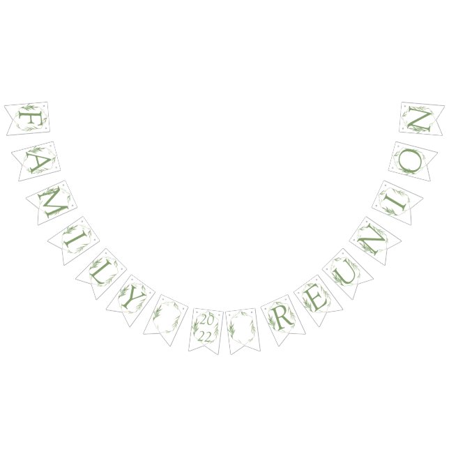 Family reunion greenery customisable bunting flags (All)