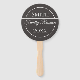 Family Reunion Grey Circle Hand Fan