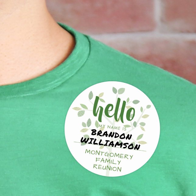 Family Reunion HELLO MY NAME IS Classic Round Sticker (Creator Uploaded)