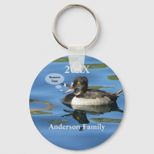Family Reunion Humourous Duck on Lake Event Key Ring