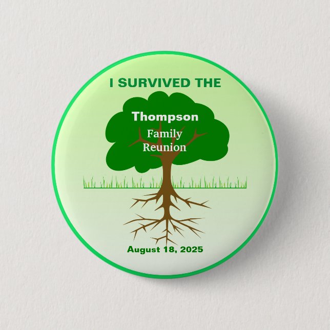 Family Reunion I Survived Party Keepsake 6 Cm Round Badge (Front)