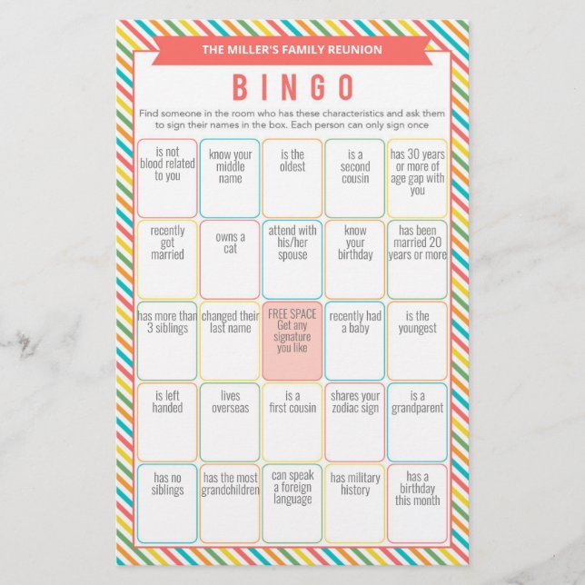 Family Reunion Ice Breaker 2 in 1 Games (Front)