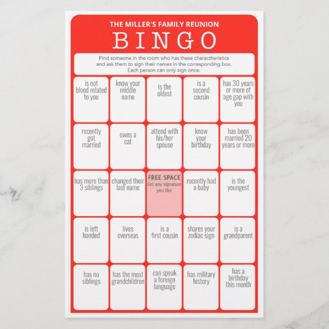 Family Reunion Ice Breaker 2 in 1 Games (Front)