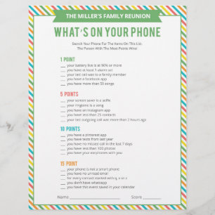 Family Reunion Ice Breaker 2 in 1 Games Flyer