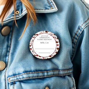 Family Reunion Introduction Barbecue Pattern 6 Cm Round Badge