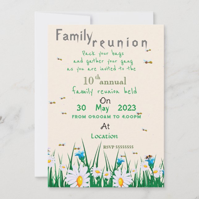 Family reunion Invitation (Front)