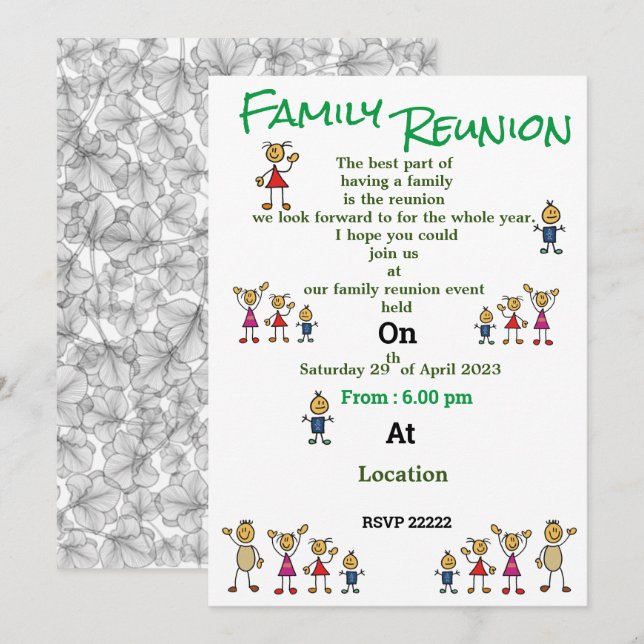 Family Reunion Invitation (Front/Back)
