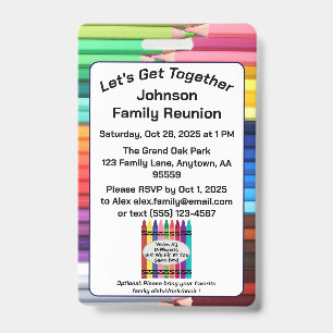 Family Reunion Invitation Badge ID Badge