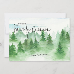 Family Reunion Invitation - Trees Cabin Mountains