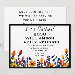 Family Reunion Invitation Wildflower Sunflower