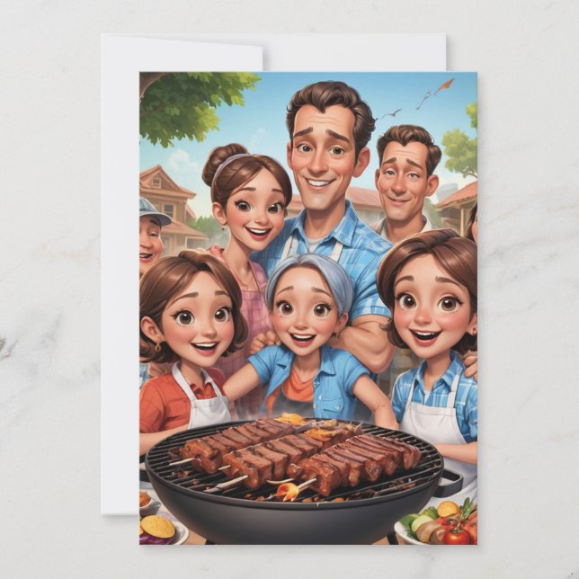 family reunion invitations Bbq cookout (Front)