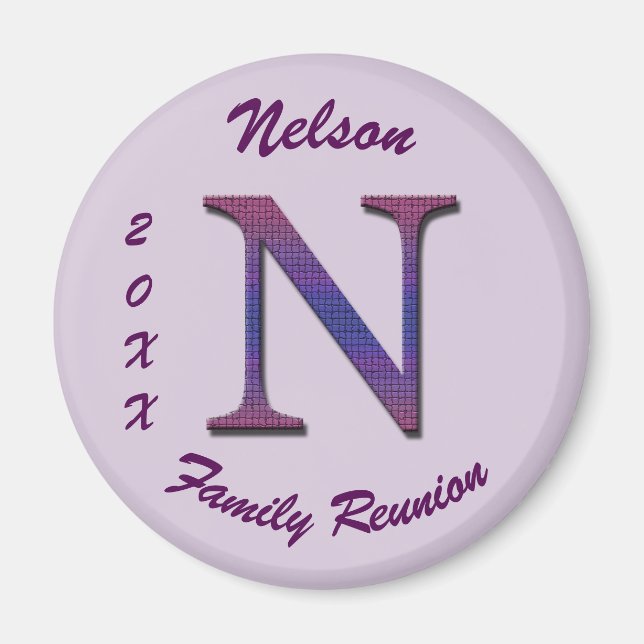 Family Reunion Keepsake Colourful Letter N Magnet (Front)