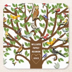Family Reunion Keepsake Gifts Square Paper Coaster