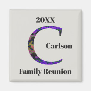 Family Reunion Keepsake Marbled Letter C Monogram Magnet