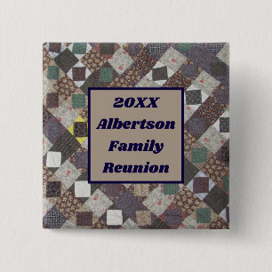 Family Reunion Keepsake Patchwork Quilt Pattern 15 Cm Square Badge