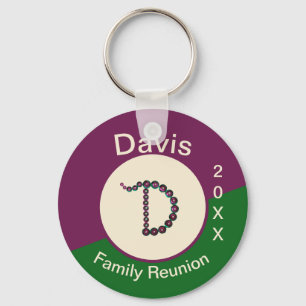 Family Reunion Keepsake Sparkling Letter D Initial Key Ring