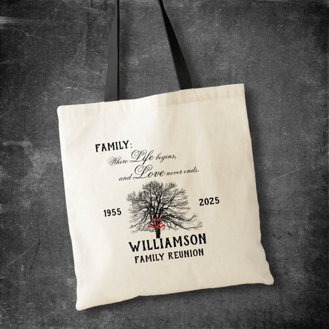 Family Reunion Keepsake Tree Life Quote Tote Bag (Creator Uploaded)