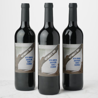 Family Reunion Lake Vacation Rustic Lakehouse Wine Label