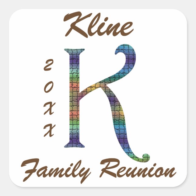 Family Reunion Letter K Monogram Envelope Seal (Front)