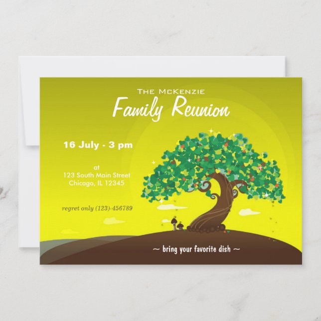 Family Reunion (Lime) Invitation (Front)