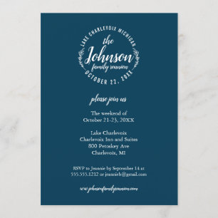 Family Reunion Logo Design Rustic Outdoor Invitation