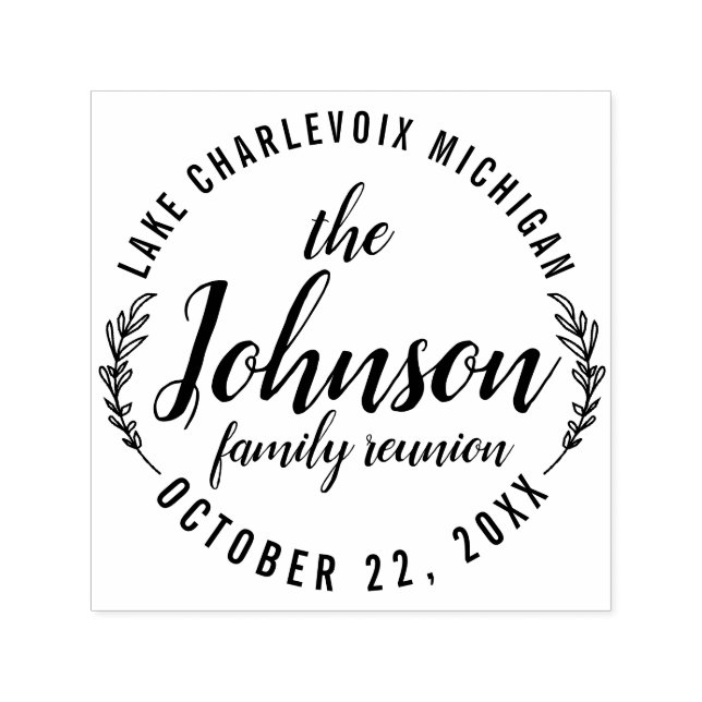 Family Reunion Logo Design Rustic Outdoor Self-inking Stamp (Design)