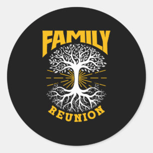 Family reunion meeting families gathering family classic round sticker