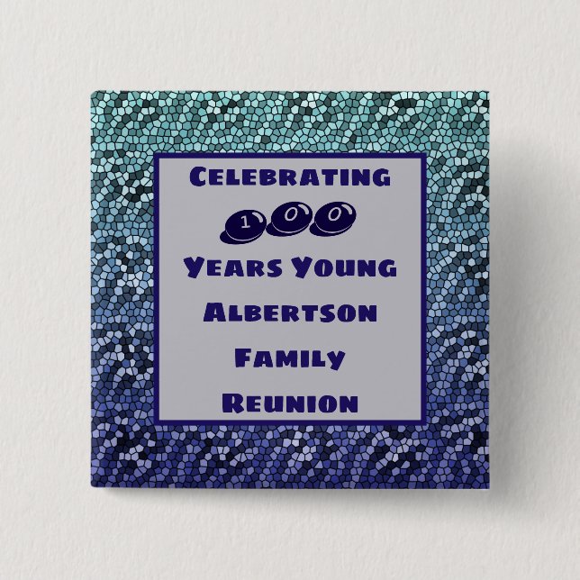 Family Reunion Milestone Birthday Celebration 15 Cm Square Badge (Front)