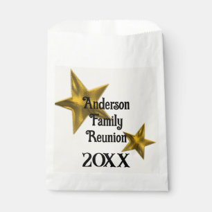 Family Reunion Minimalist Gold Star Annual Event Favour Bags