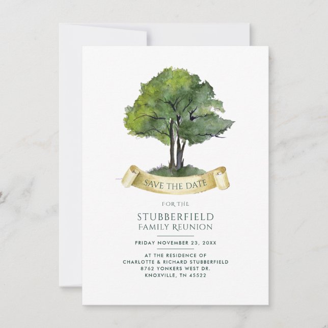 Family Reunion Minimalist Save the Date Invitation (Front)