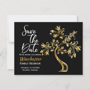 Family Reunion Modern Gold Tree Save The Date