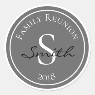 Family Reunion Monogram Classic Round Sticker