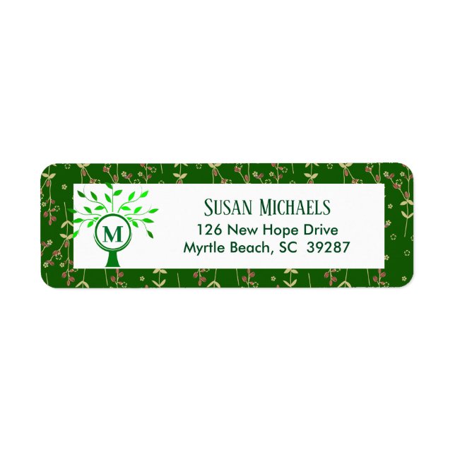 Family Reunion Monogram  Return Address (Front)