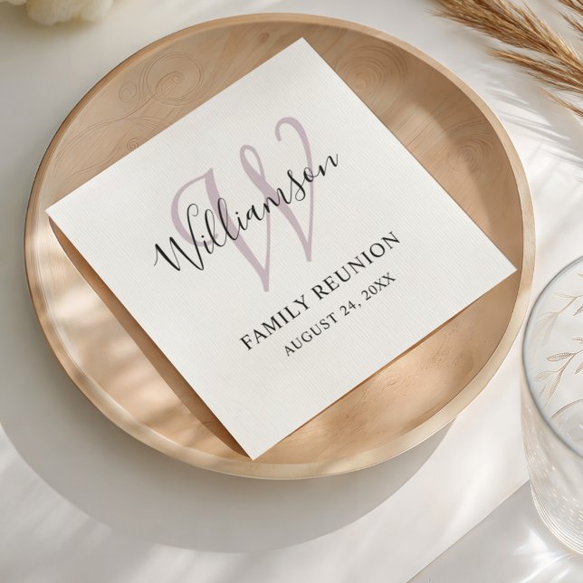 Family Reunion Monogram Simple Napkin (Creator Uploaded)