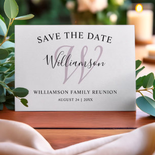 Family Reunion Monogram Simple Save The Date