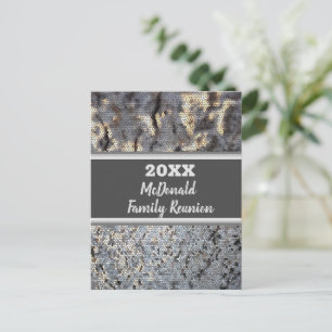 Family Reunion Mosaic Small Tiles Announcement Postcard