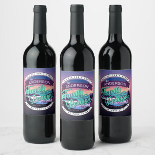Family Reunion Mountain Lake Landscape Dk ID1126 Wine Label