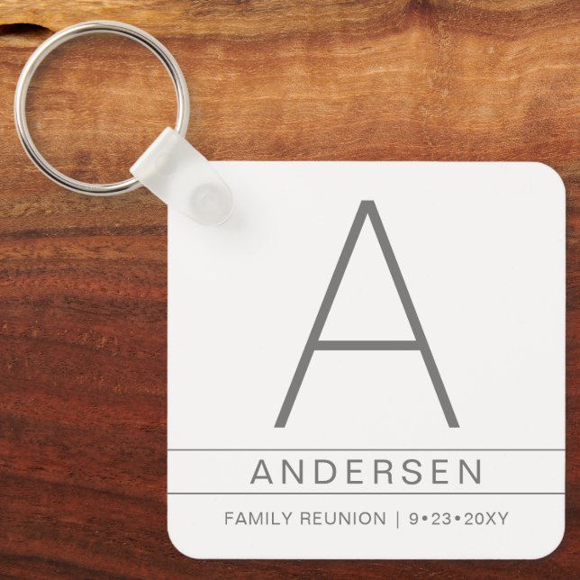 Family Reunion Name Monogram Personalised Key Ring (Front)