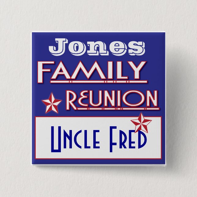 family reunion name tag 15 cm square badge (Front)