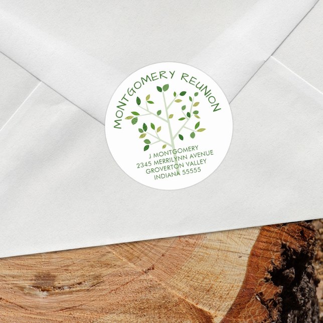 Family Reunion Name Year Family Tree Classic Round Sticker (Creator Uploaded)